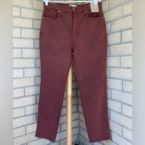 Madewell Stovepipe Jeans in Brown Rust color High Rise Size 31 - Picture 1 of 16